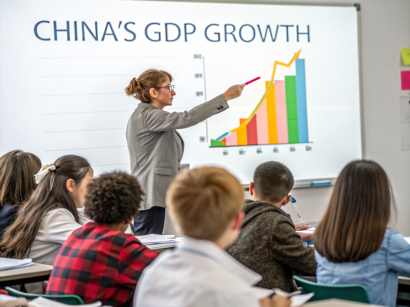 资深历史教师在黑板上绘制历史结构图谱